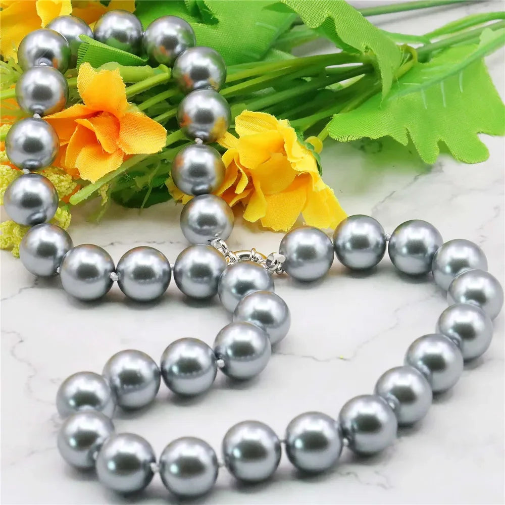 Gray Shell Pearl Necklace