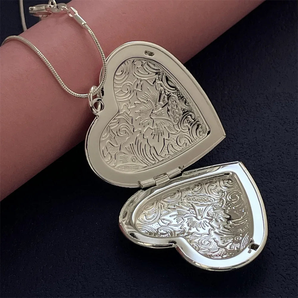 Heart-Shaped Photo Frame Pendant