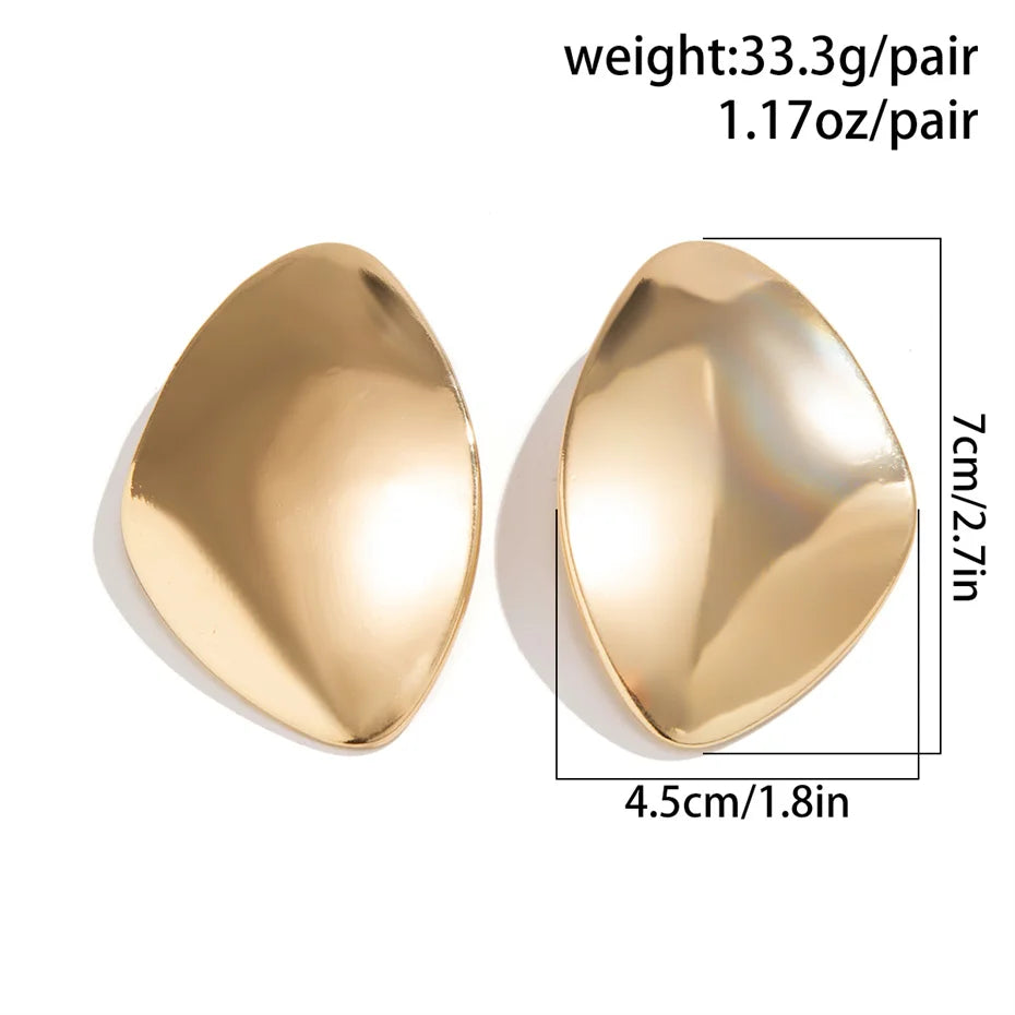 Big Irregular Metal Stud Earrings