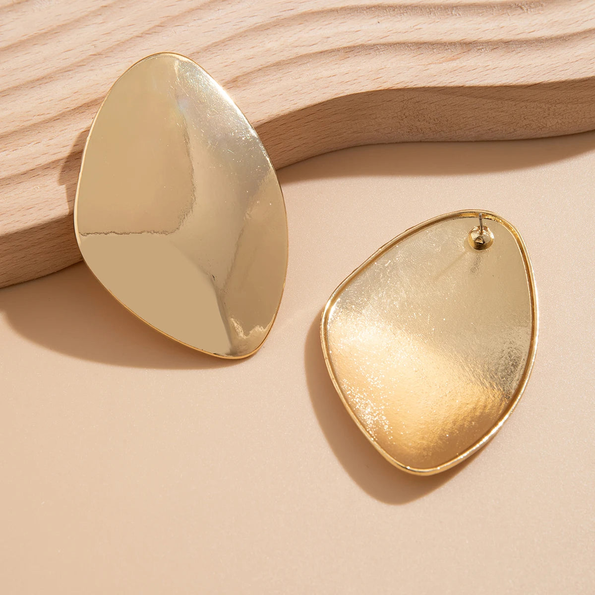 Big Irregular Metal Stud Earrings