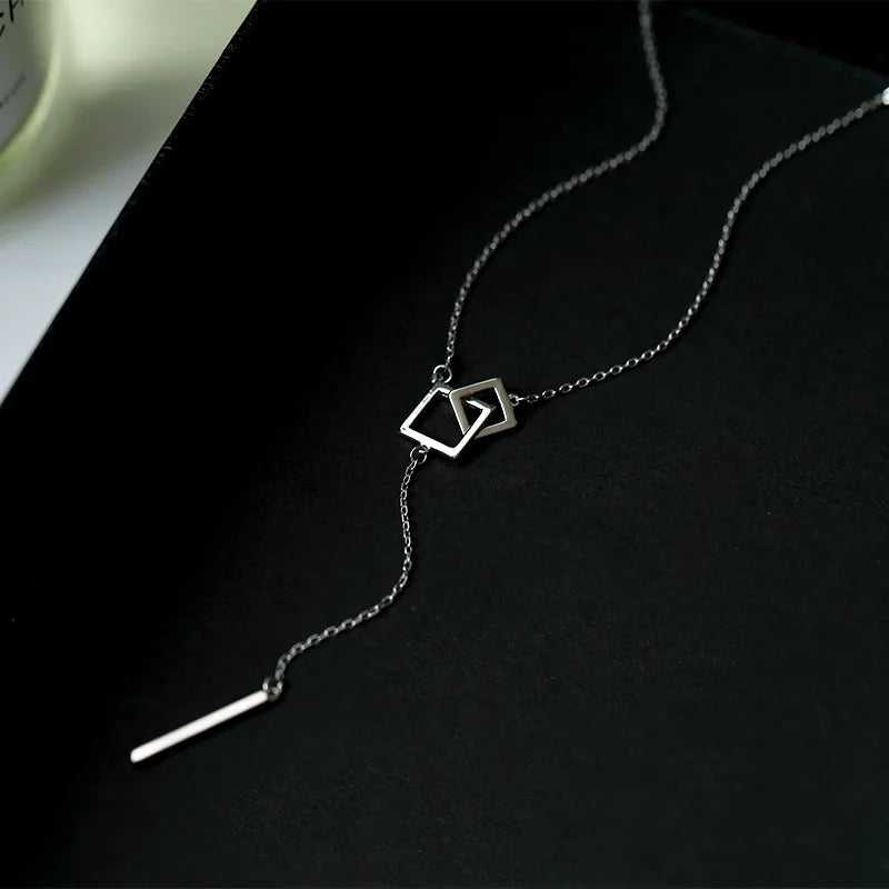 925 Sterling Silver Square Necklace