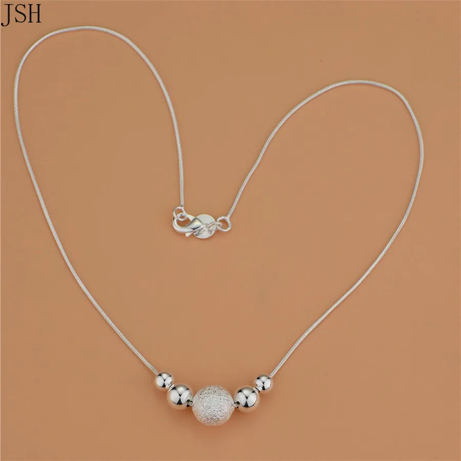 silver lady bead women necklace