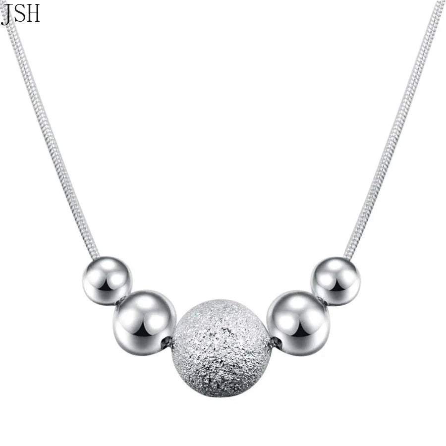 silver lady bead women necklace
