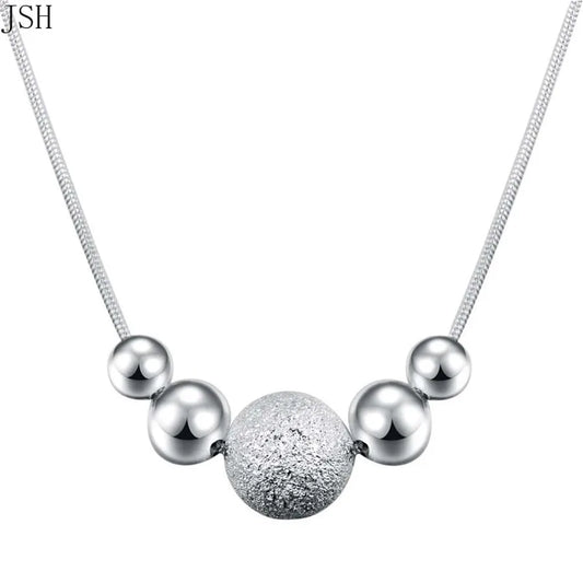 silver lady bead women necklace