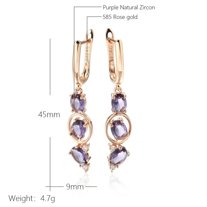 585 Rose Gold Drop Earrings