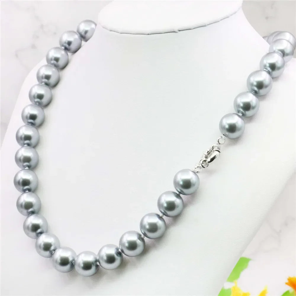 Gray Shell Pearl Necklace