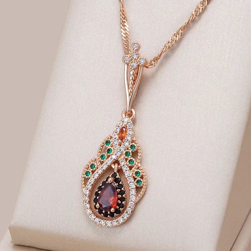 585 Rose Gold Crystal Necklace