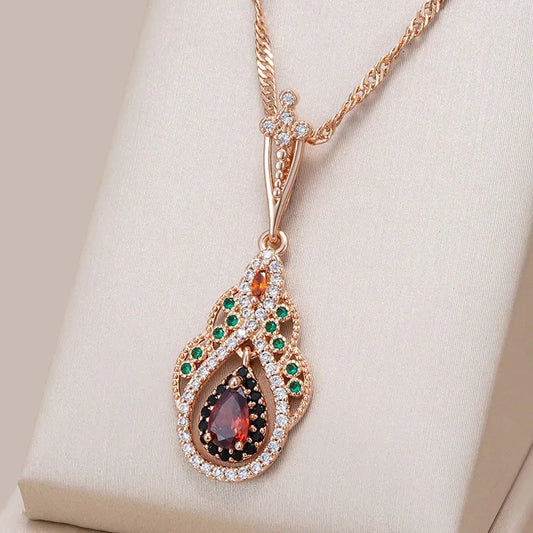 585 Rose Gold Crystal Necklace
