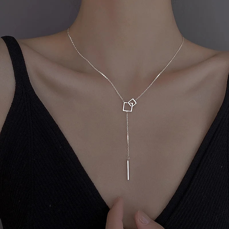 925 Sterling Silver Square Necklace