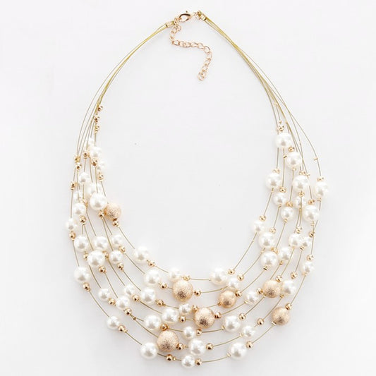 multi layers Pearl Necklaces